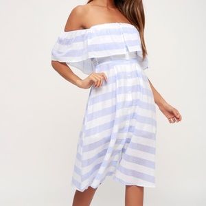 Lulu’s Transatlantic Voyage Blue/Ivory Stripe Midi